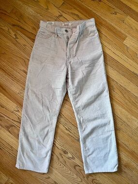 Levi’s Ribcage Straight Ankle High Rise Corduroy Pant Cream Size 29